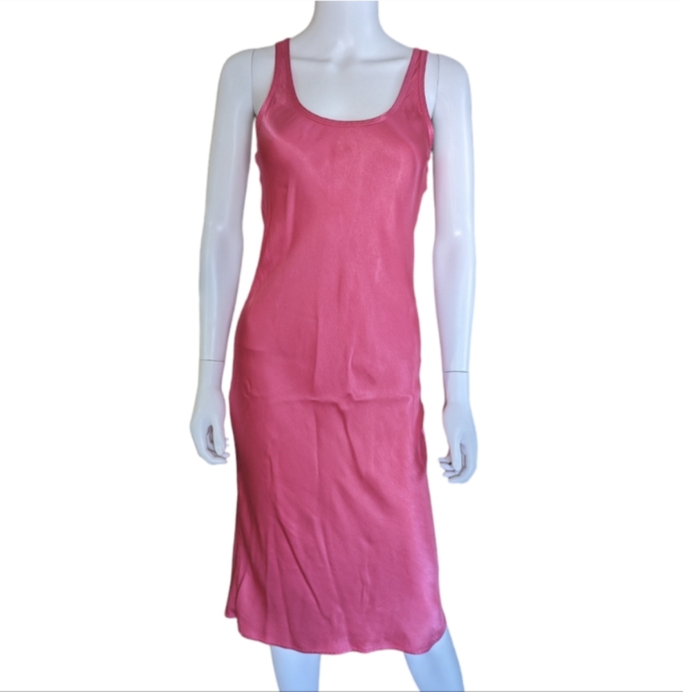 NATION LTD LOS ANGELES SAMANTHA BIAS CUT TANK DRESS IN BUBBLEGUM PINK DRESS